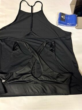 Black Racerback Athletic Tank and sport  Bra